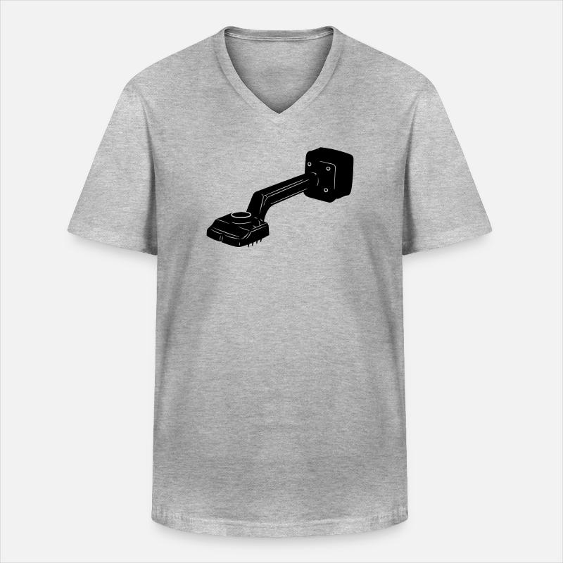 Teppichspanner Logo für Teppichläufer - Männer-T-Shirt mit V-Ausschnitt - Grau meliert