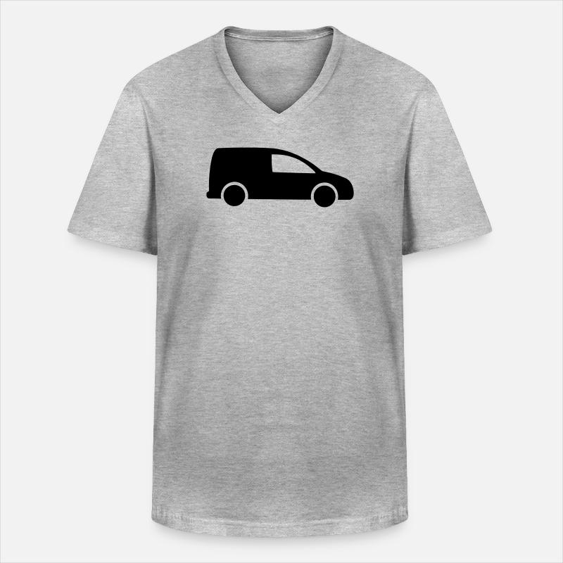 Van Logo Lieferung - Männer-T-Shirt mit V-Ausschnitt - Grau meliert