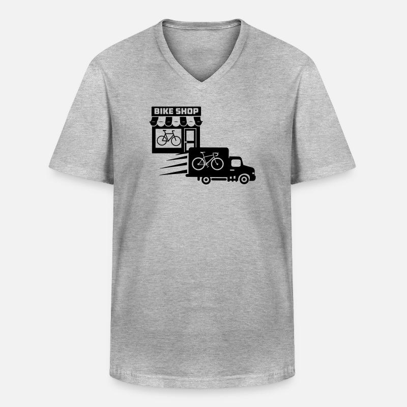 Fahrradgeschäft mit Lieferservice - Männer-T-Shirt mit V-Ausschnitt - Grau meliert