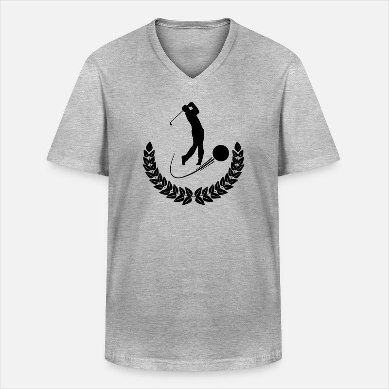 Golflorbeerkranz - Männer-T-Shirt mit V-Ausschnitt - Grau meliert