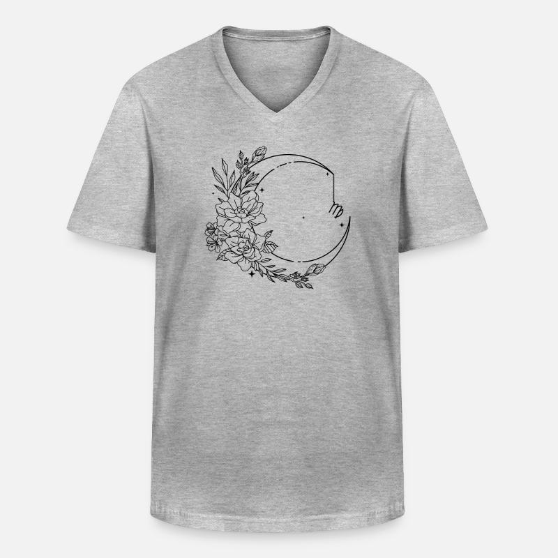 Bitte laden Sie das Designbild hoch - Männer-T-Shirt mit V-Ausschnitt - Grau meliert