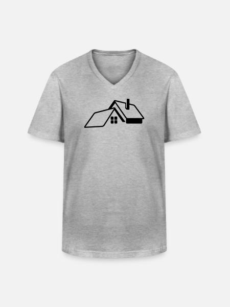 House transparent logo - Men's V-Neck T-Shirt - heather grey