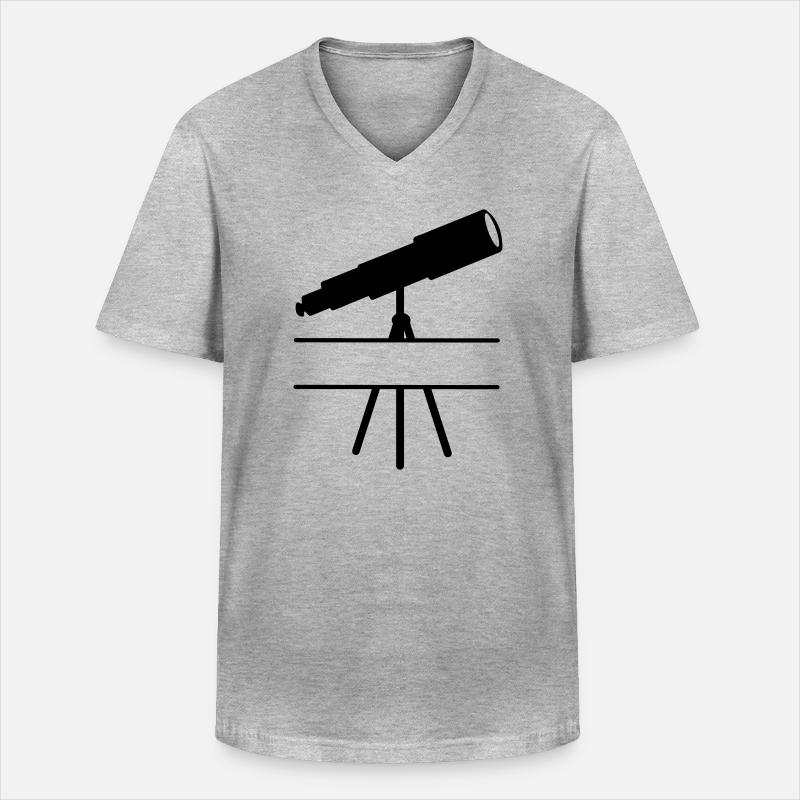 Teleskop-Schattenbild mit Leerzeichen oder Balken - Männer-T-Shirt mit V-Ausschnitt - Grau meliert