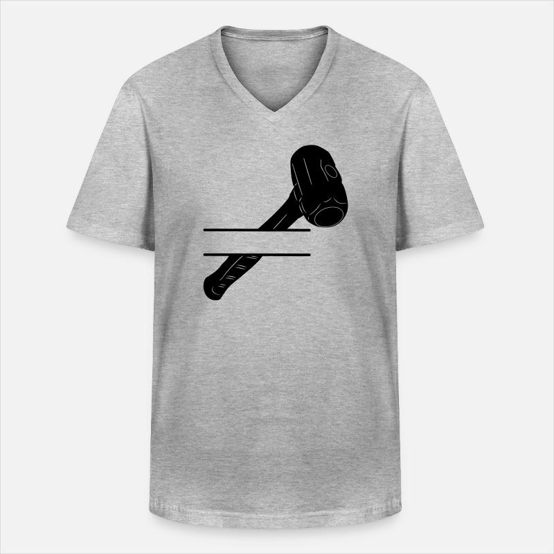 Hammermonogramm zum Abbruch - Männer-T-Shirt mit V-Ausschnitt - Grau meliert