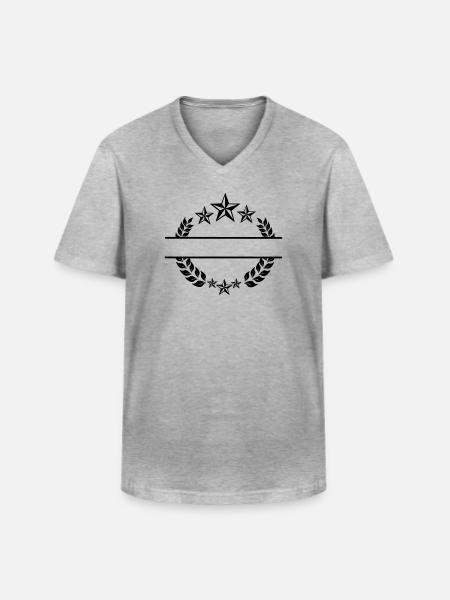 Laurel wreath with stars - Men's V-Neck T-Shirt - heather grey