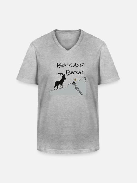 Envie de la montagne ! Pour les randonneurs et les amoureux de la nature... - T-shirt col V Homme - gris chiné