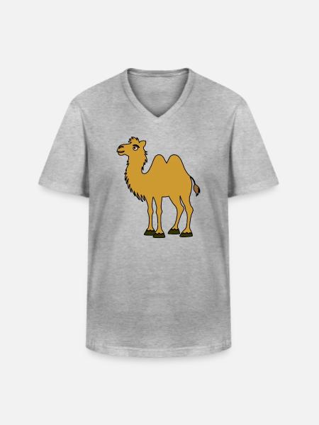 Brown Camel with Two Humps - Men's V-Neck T-Shirt - heather grey