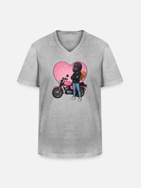 Simsongirl II - Männer-T-Shirt mit V-Ausschnitt - Grau meliert