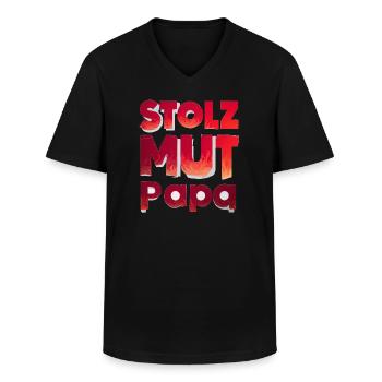 Idée cadeau pour les pompiers Papa Pride Courage Strength - T-shirt col V Homme - noir - Devant - AI Model Male 178 dark (178cm)