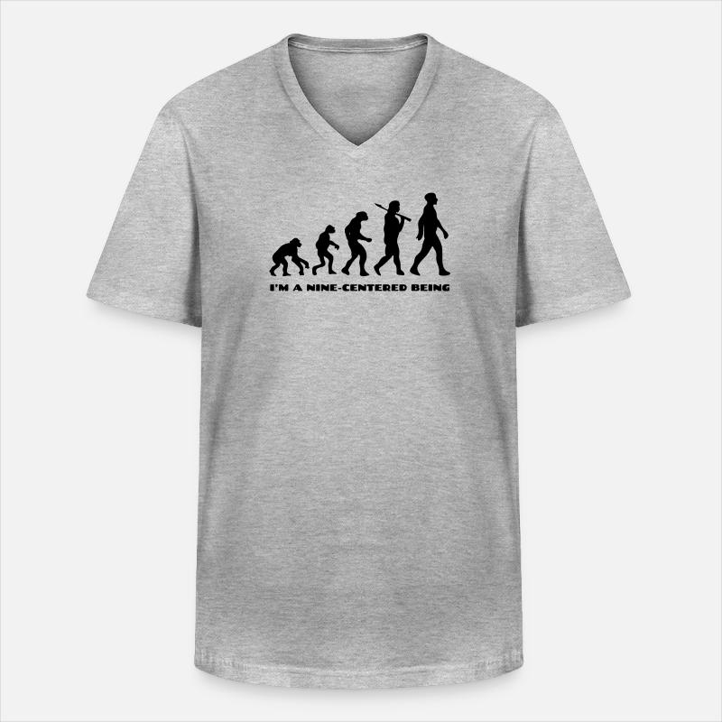Evolution - Männer-T-Shirt mit V-Ausschnitt - Grau meliert