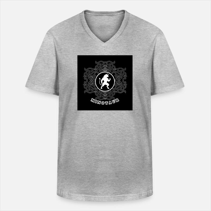 Minotaurus White - Männer-T-Shirt mit V-Ausschnitt - Grau meliert