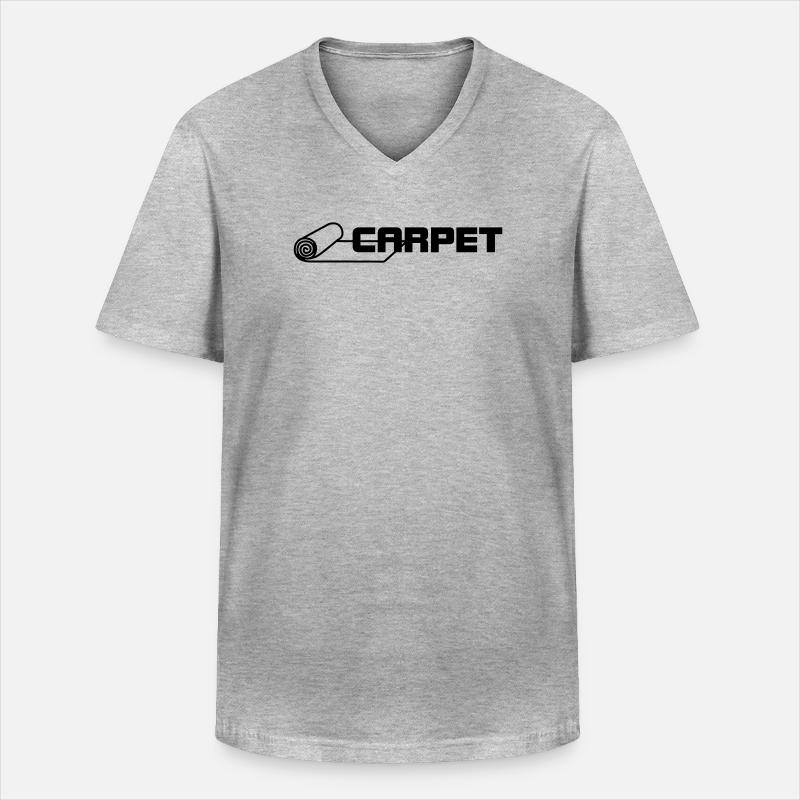 Teppichrollen Logo - Männer-T-Shirt mit V-Ausschnitt - Grau meliert