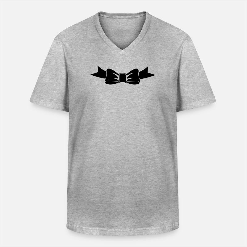 Fliege - Männer-T-Shirt mit V-Ausschnitt - Grau meliert