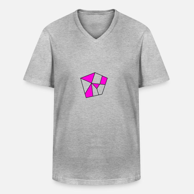 Cooles Fünfeck. Geschenck Idee - Männer-T-Shirt mit V-Ausschnitt - Grau meliert