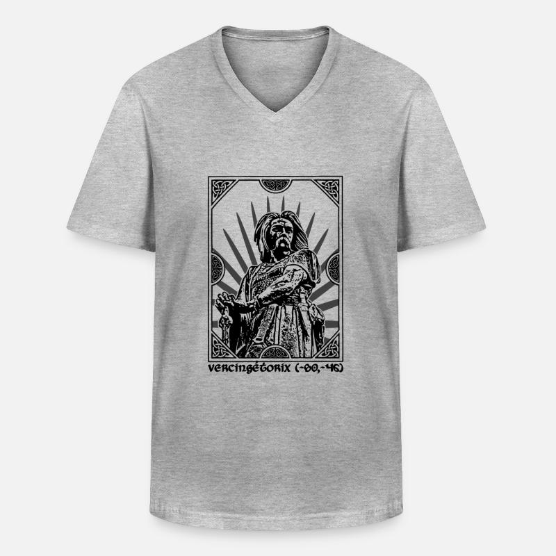 Vercingetorix - Männer-T-Shirt mit V-Ausschnitt - Grau meliert