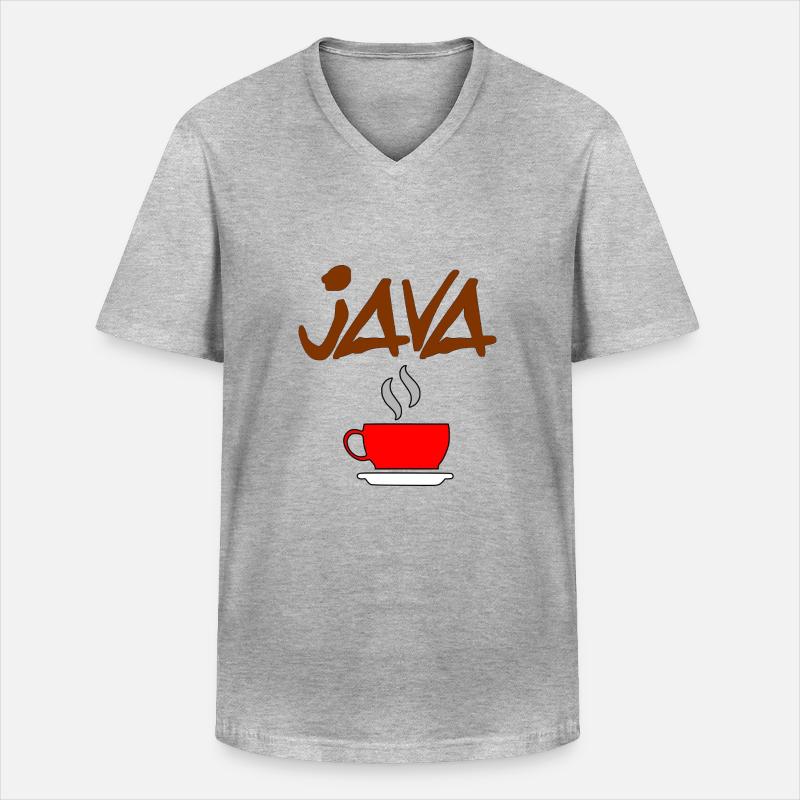 java coffee - Men's V-Neck T-Shirt - heather grey