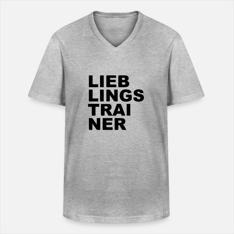 Lieblings Trainer - Männer-T-Shirt mit V-Ausschnitt - Grau meliert