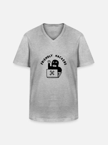 Friendly Hackers Club - Men's V-Neck T-Shirt - heather grey