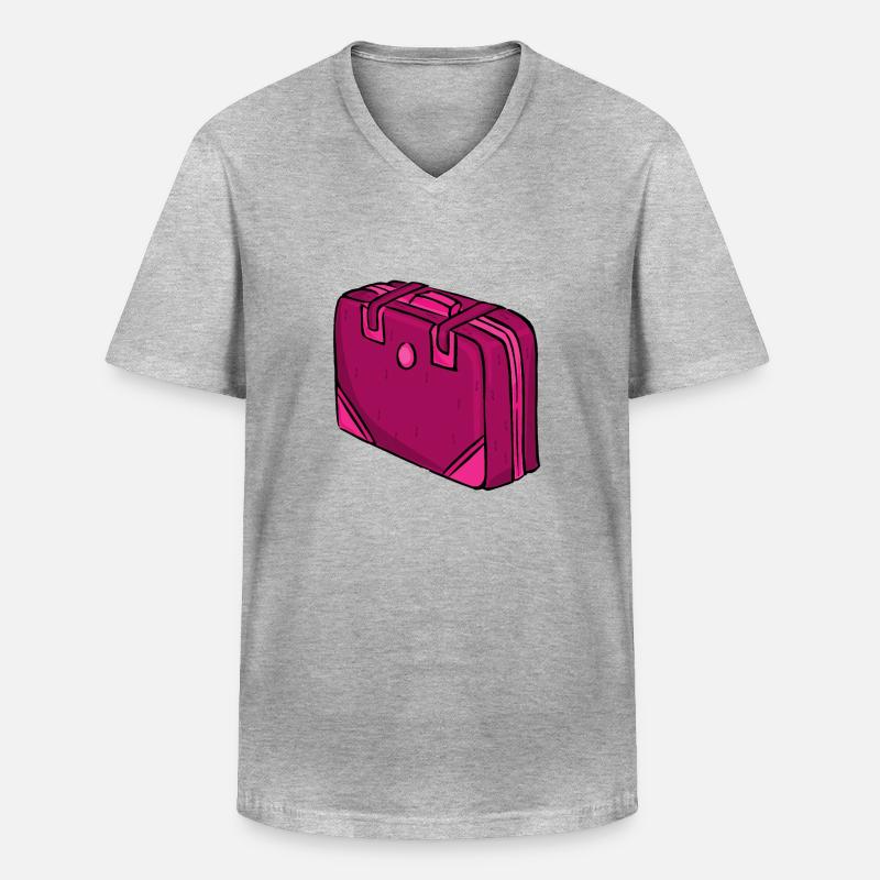 backpack suitcase rucksack bag aktenkoffer122 - Männer-T-Shirt mit V-Ausschnitt - Grau meliert