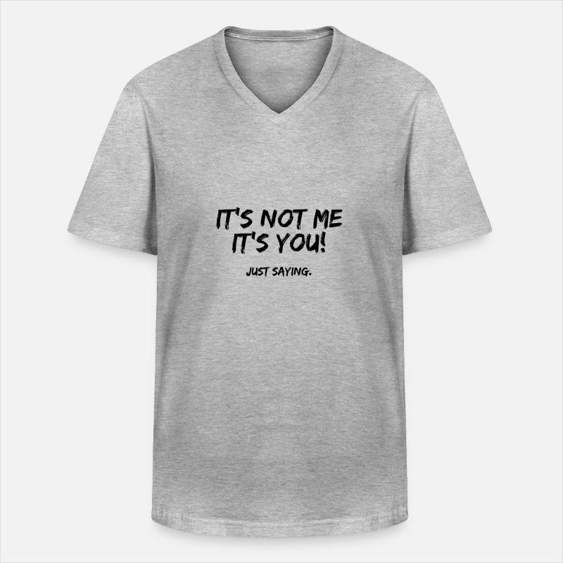 Einfach einen Punkt machen - Männer-T-Shirt mit V-Ausschnitt - Grau meliert