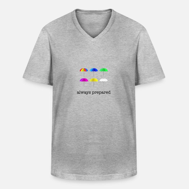 Regenschirme Herbst Geschenkidee - Männer-T-Shirt mit V-Ausschnitt - Grau meliert