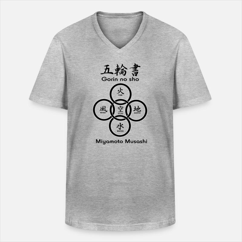 Fünf Kreise oder Ringe - Männer-T-Shirt mit V-Ausschnitt - Grau meliert