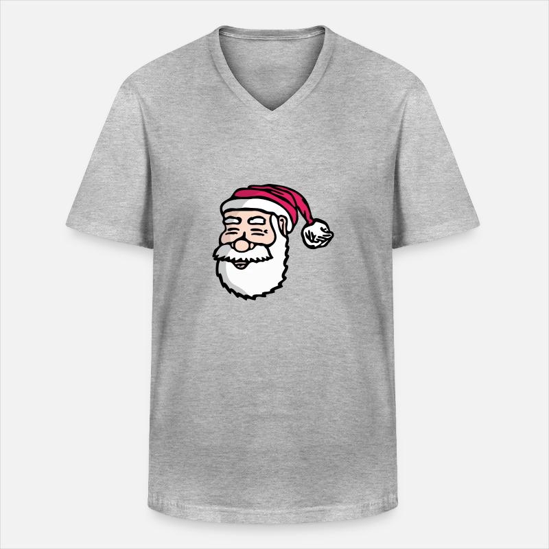 Weihnachtsmann - Männer-T-Shirt mit V-Ausschnitt - Grau meliert