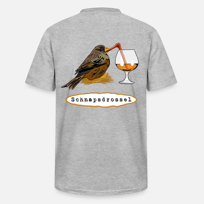 Stößchen! Schnapsdrossel - Männer-T-Shirt mit V-Ausschnitt - Grau meliert