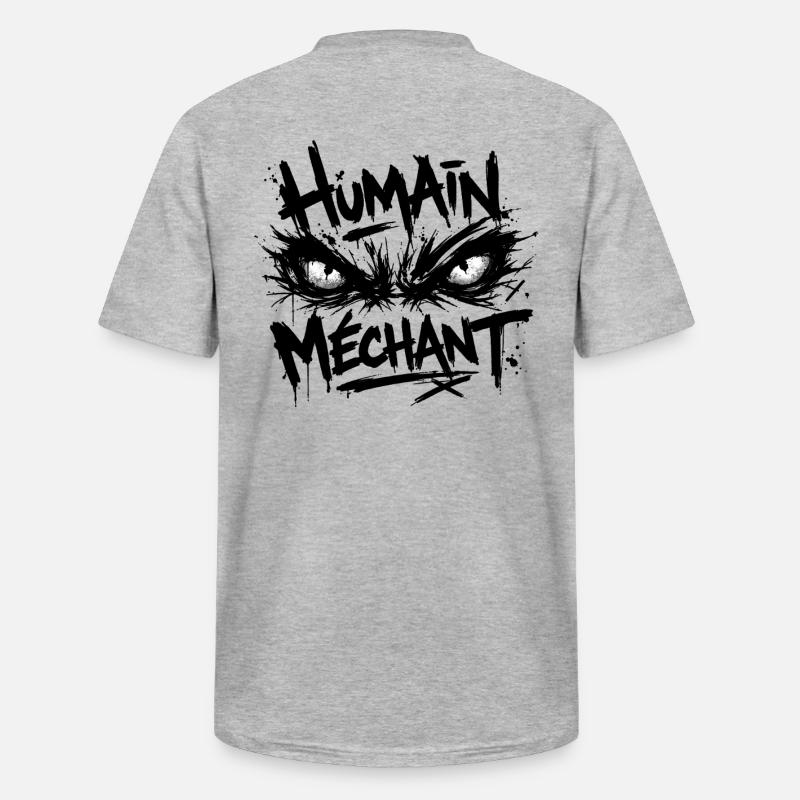 Evil Human Look Black Pattern - Men's V-Neck T-Shirt - heather grey