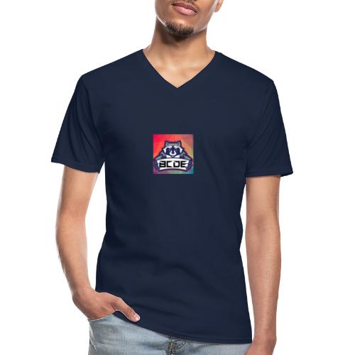 bcde_logo - Klassisches Männer-T-Shirt mit V-Ausschnitt