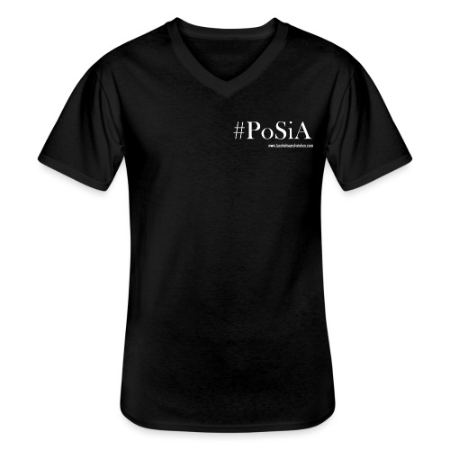 #PoSiA weiß - Klassisches Männer-T-Shirt mit V-Ausschnitt