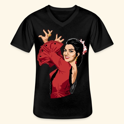 LOLA Flamenca - Camiseta clásica con cuello de pico hombre