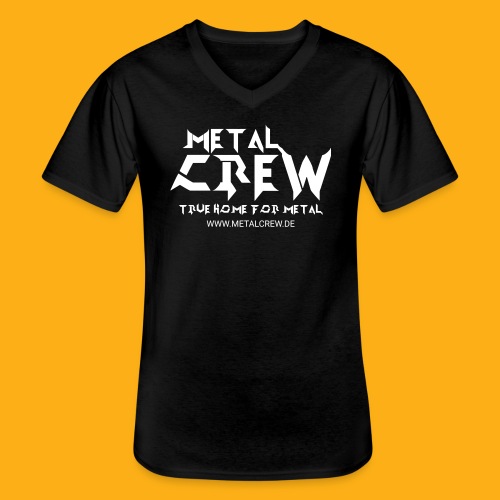 MetalCrew Logo White DE - Klassisches Männer-T-Shirt mit V-Ausschnitt