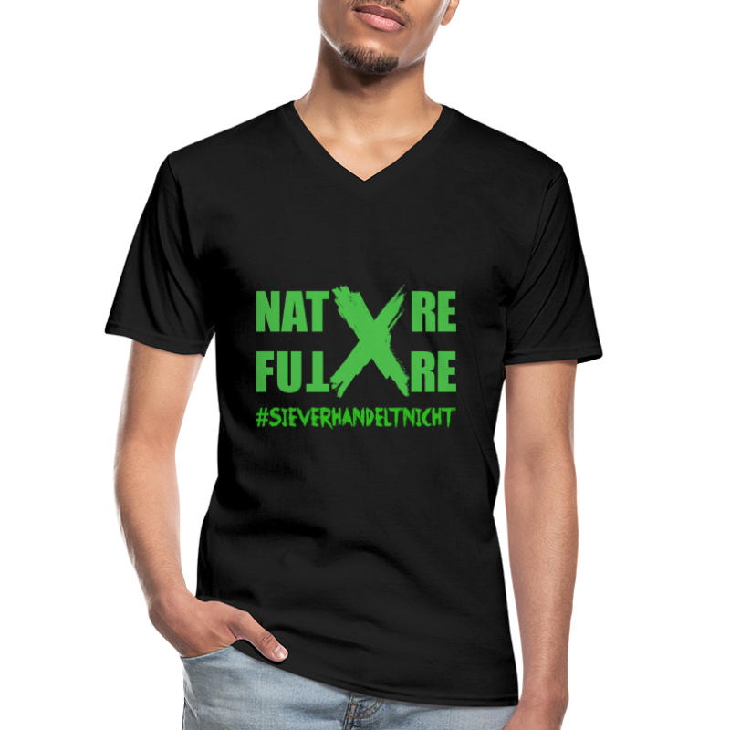Nature -X-Future #SieVerhandeltNicht - Klassisches Männer-T-Shirt mit V-Ausschnitt