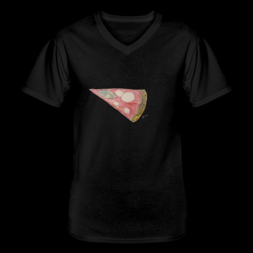 BY TAiTO Pizza Slice - Klassinen miesten t-paita v-pääntiellä