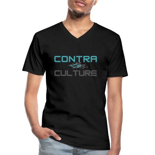CONTRA CULTURE - Klassisches Männer-T-Shirt mit V-Ausschnitt