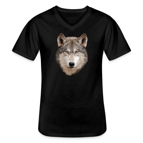 Wolf - Klassisches Männer-T-Shirt mit V-Ausschnitt