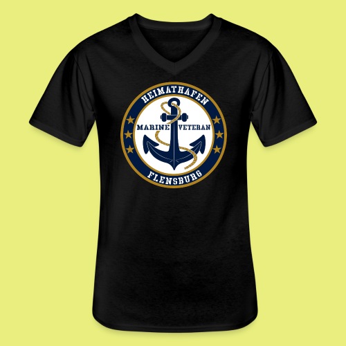 Marine Veteran Heimathafen Flensburg - Klassisches Männer-T-Shirt mit V-Ausschnitt