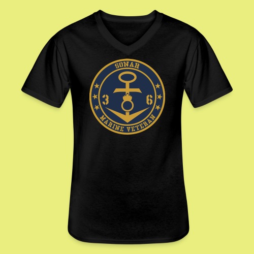 Marine Veteran 36er SONAR - Klassisches Männer-T-Shirt mit V-Ausschnitt