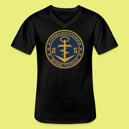 Marine Veteran 25er FERNMELDEELEKTRONIK - Klassisches Männer-T-Shirt mit V-Ausschnitt