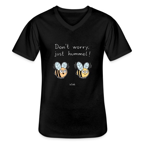Don't Worry, Just Hummel! - Klassisches Männer-T-Shirt mit V-Ausschnitt
