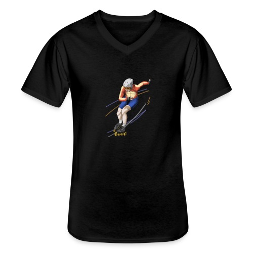 speedskating - Klassisches Männer-T-Shirt mit V-Ausschnitt