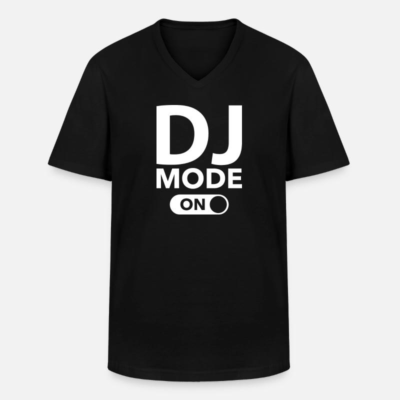 Mode DJ activé - T-shirt col V Homme - noir
