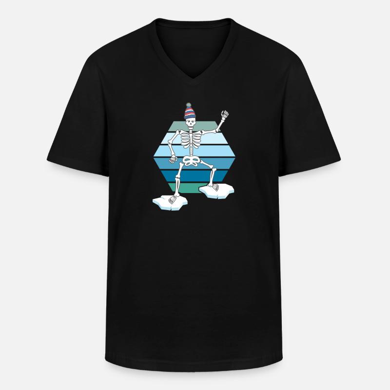 Eisbader Winterschwimmen retro Winterbader-saison - Männer-T-Shirt mit V-Ausschnitt - Schwarz