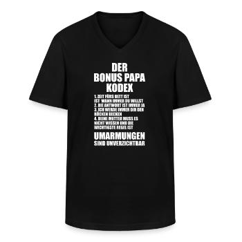 Bonus Papa Familie Bonus-Papa Geschenk - Männer-T-Shirt mit V-Ausschnitt - Schwarz - Vorne - AI Model Male 178 dark (178cm)