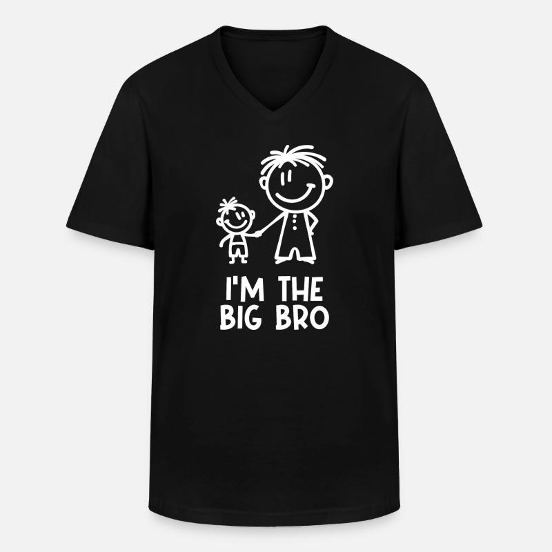 Großer Bruder Statement Bro Geschwisterliebe - Männer-T-Shirt mit V-Ausschnitt - Schwarz