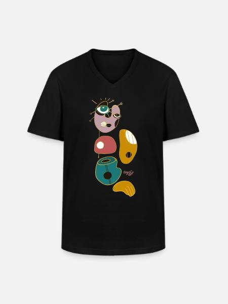 Abstrakte Augenwesen - Männer-T-Shirt mit V-Ausschnitt - Schwarz