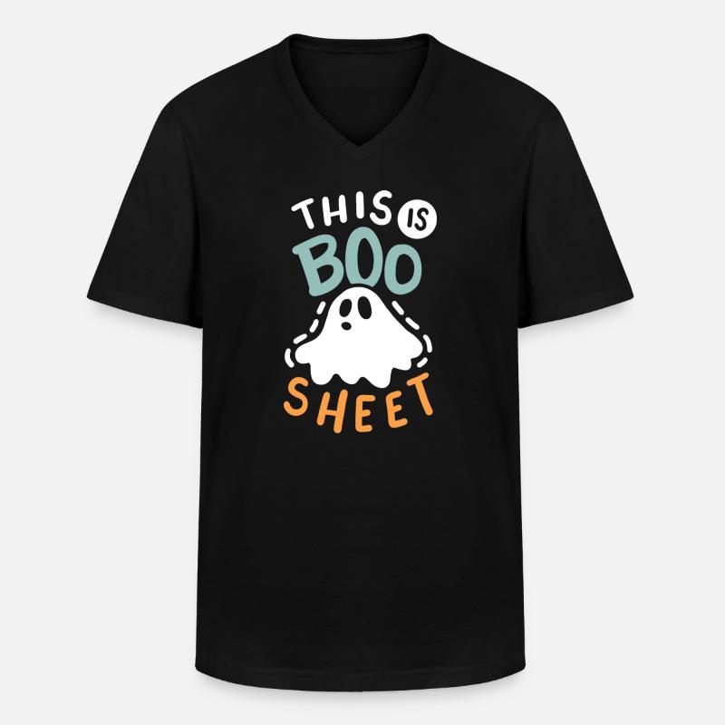 Geist Halloweenkostüm - Männer-T-Shirt mit V-Ausschnitt - Schwarz
