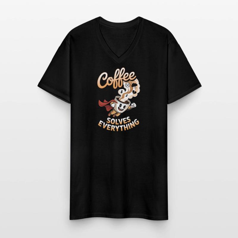 coffee solves everything Men's V-Neck T-Shirt