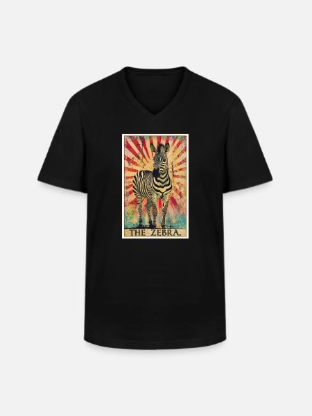 Zebras Zebra - Männer-T-Shirt mit V-Ausschnitt - Schwarz